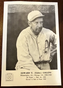 1973 BASEBALL HALL OF FAME PICURE PACK PICTURE EDDIE COLLINS - Picture 1 of 1