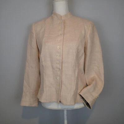 Ralph Lauren 淡粉色米色西装外套,尺寸 L 亚麻  — 第 1/4 张图片