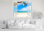 Pegatinas de pared de ventana - 2 tamaños - Caraibi Playa del Caribe - N010