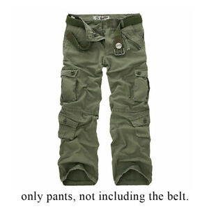 Men Casual Camo Cargo Pants Trousers Military Combat Army Tactical Multi Pockets