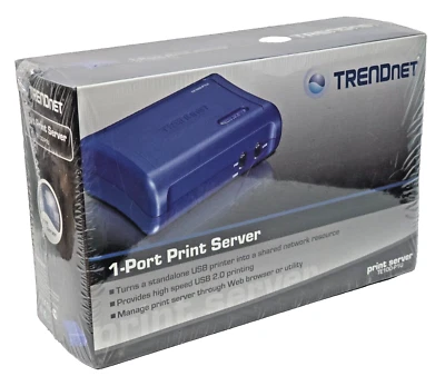 TRENDnet 1-Port Print Server TE100-P1U USB 2.0 Type A Shared Network NEW - Image 1 of 4