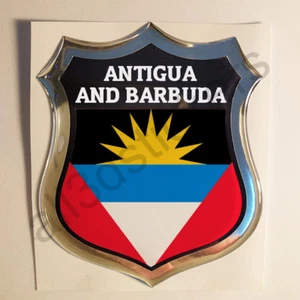 Sticker Antigua and Barbuda Emblem 3D Resin Domed Gel Flag Vinyl Decal Car Moto - Bild 1 von 1