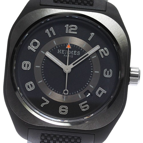 HERMÈS HERMES H08 SP1.742 Orologio Uomo Automatico Quadrante Nero Data_808599