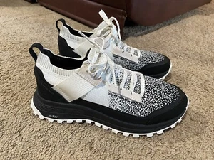 Clarks Women ATL Trek Knit Waterproof Off White Text All Terrain Sneaker Size 8M - Picture 1 of 11
