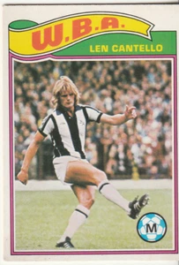 Scheda Calcio Topps 1978 Dorso Arancione Len Cantello West Brom - Foto 1 di 1
