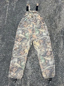 VTG Liberty Overalls Mens 46 Camo Real Tree Hardwoods Bibs Hunting Cargo Utility - Picture 1 of 10