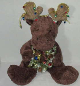 Russ Berrie Stuffed animal Moose ANTLER 18" Winter Christmas Decoration lights - Picture 1 of 8