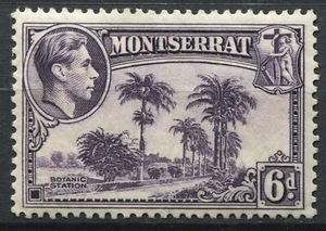 Montserrat 1938 KGVI 6d violeta como nuevo con bisagras SG# 107, 1ª impresión, Perf 13, £25 - Imagen 1 de 2