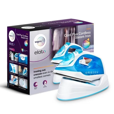 Wipro Elato Gs206 2In1 Cord Plus Cordless Steam Iron Dry & Steam Iron 1250 Watts - Image 1 of 4