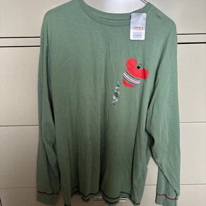 NUEVO CON ETIQUETAS Disney Mickey Mouse Adorno de Navidad L/S Camisa XL Trineo ¿Qué? Verde Nuevo - Imagen 1 de 12