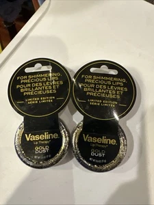 Lot of 2 Limited Edition Vaseline Gold Dust Lip Therapy Tin Sealed Shimmer Best! - Picture 1 of 3