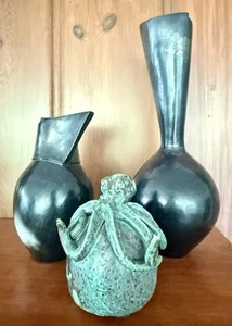 Abstract Modernist Sea Creature Art Pottery MCM Brutalist Statue Signed 1960’s - Picture 1 of 23