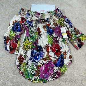 Karen Kane Damen Bluse Schulterfrei Blumen Mehrfarbig Größe M - Bild 1 von 14
