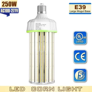 250W LED Corn Bulb Light Equiv 1200W MH Warehouse Shop High Bay Lamp 5000K E39 - Picture 1 of 12
