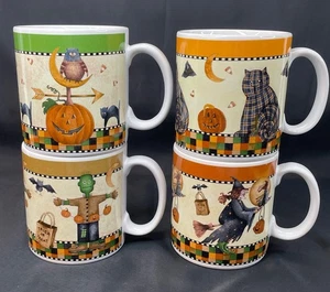 4er Set Sakura "Halloween" 1998 Debbie Mumm 12 Unzen Kaffee Tee Tassen EUC - Bild 1 von 18