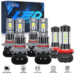 For 2004-2015 Honda Civic White LED Headlights Hi Low Beam Fog Light Bulbs Kit - Picture 1 of 14