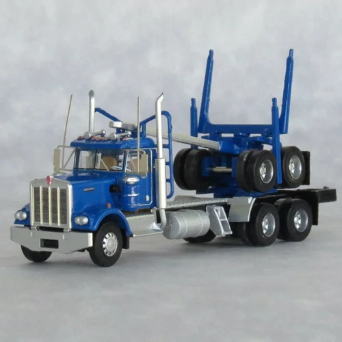N Trainworx 49084 Kenworth W900 Blue Logging Log Truck - Image 1 of 1