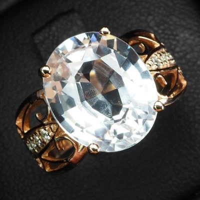 Brilliant Colorless Sapphire Oval 5.90Ct 925 Sterling Silver White Gold Rings - Image 1 of 4