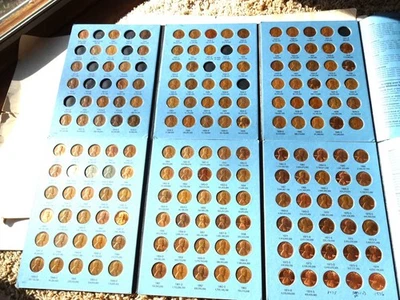 167 coin set lot collection folder of Lincoln wheat cent penny's 1909vdb to 1976 - Image 1 of 4
