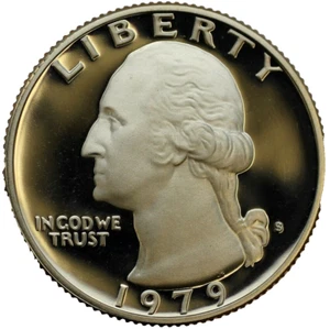 1979-S Typ 2 Proof Washington Quarter - T2 "Clear S" - Bild 1 von 2