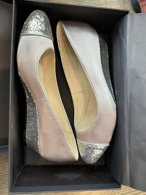 Shoes of Prey Grey & Silver Platforms Wedge Pumps Heels EU 40, US 8.5 Sparkles Foto 1 de 4