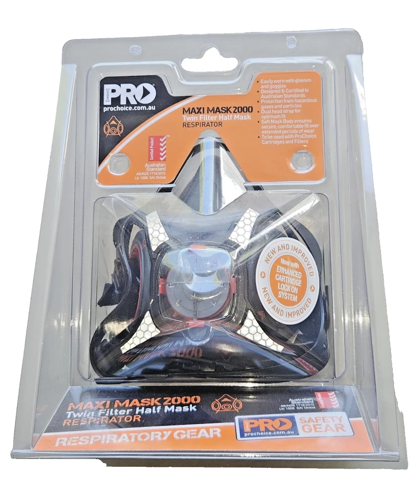 Media máscara respirador Pro Maxi Mask 2000 doble filtro - protección contra el polvo de seguridad Foto 1 de 2