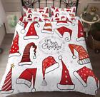 Merry Christmas Doona Quilt Duvet Cover Bedspread Set Single Double Queen Size