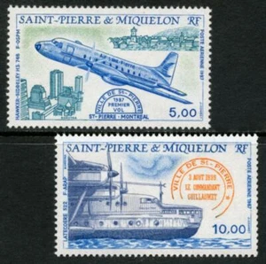 St Pierre & Miquelon: 1987 Aircraft Airmails (C61-C62) MNH - Picture 1 of 1