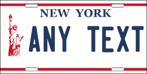 New York LIBERTY License Plate Personalized "Any Text" Customized Metal  - Picture 1 of 1