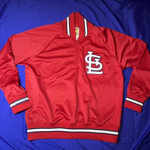 Mitchell & Ness St. Louis Cardinals Zip Jacket Stitched Logo Tailored Fit - 2XL Cover