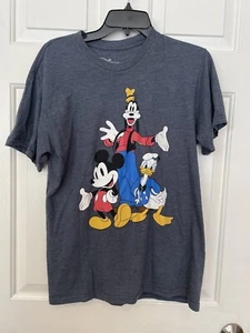 Disney - Mickey Goofy Donald - Gray T-Shirt Size Adult Medium Short Sleeve - Picture 1 of 4