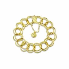 20ct Yellow Gold Double Link Bracelet With Safety Chain 7"