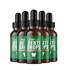 5 Pack - Denti Drops Maximum Strength Drops - Support for Healthy Gums and Teeth - Picture 1 of 3