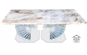 Vintage Marble & Lucite Coffee Table - Picture 1 of 13