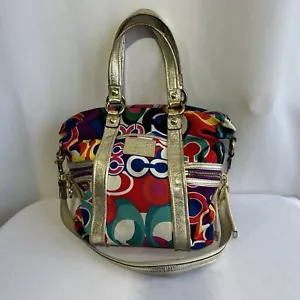 Bolso de Hombro Coach Poppy Pop Signature C Spotlight Glam Multicolor #13830 - Imagen 1 de 12