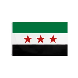 Siria Nueva bandera grande 3 estrellas 5'*3' 3'*2' Revolución República Árabe Siria - Imagen 1 de 2