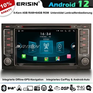 64GB CarPlay Android 12 GPS Autoradio Navi Für VW Touareg T5 Multivan DAB+DSP CD - Bild 1 von 24