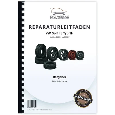 VW Golf 3 Typ 1H 1991-1997 Ratgeber Räder Reifen Archiv Werkstatthandbuch - Bild 1 von 4