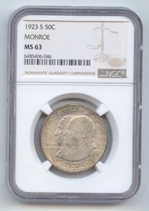 1923-S Monroe Doctrine Centennial Commemorative Half Dollar, NGC MS-63 - Picture 1 of 2