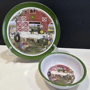 Gibson John Deere Green two piece plasticware set Toddler Set - Picture 1 of 5