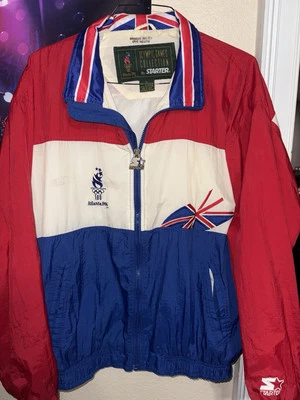 Chaqueta cortavientos de colección Starter Olympic Collection 1996 cremallera completa Reino Unido GB (L) Foto 1 de 4