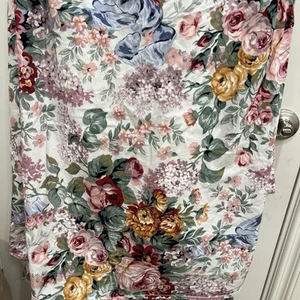 Vintage 1 lenzuolo intero Ralph Lauren Allison, nastro blu floreale 100% cotone - Foto 1 di 14