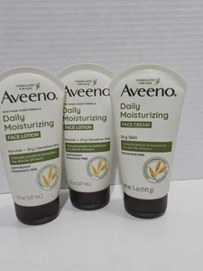 3er Set Aveeno Daily Moisturizing 2 Gesichtslotion & 1 Gesichtscreme beruhigender Hafer - Bild 1 von 5