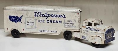 Vintage Marx Walgreen's Drug Store Trator de Sorvete Reboque Semi Caminhão - Imagem 1 de 4