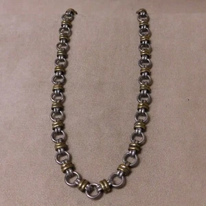 Sterling Silver and Gold Tone Toggle Necklace + - Imagen 1 de 3
