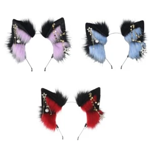 Wolf Ears Headband Masquerade Halloween Kitten Cosplay Party Costume - Picture 1 of 11