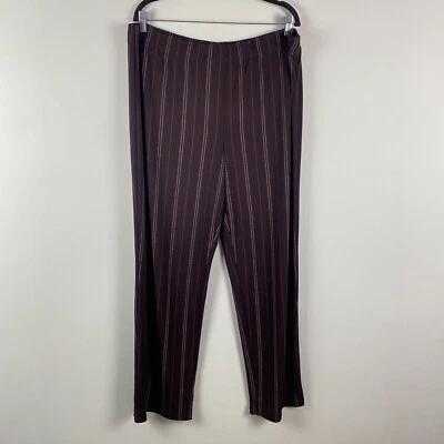 Pantalones Susan Graver Regular Estampado Líquido Tejido Pierna Recta Talla XL Rayas Negras Foto 1 de 4