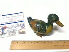 Vintage Unmarked Germany Litho Tin Toy Wind Up Mallard Duck 