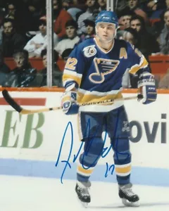 ADAM OATES SIGNED 1991-92 ST.LOUIS BLUES 8x10 PHOTO! Autograph HHOF PROOF! - Picture 1 of 2