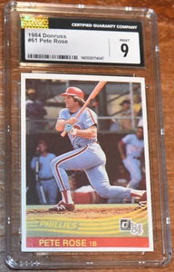 1984 Donruss #61 Pete Rose - Phillies - CGC 9 Mint - Centered Beauty - Picture 1 of 2